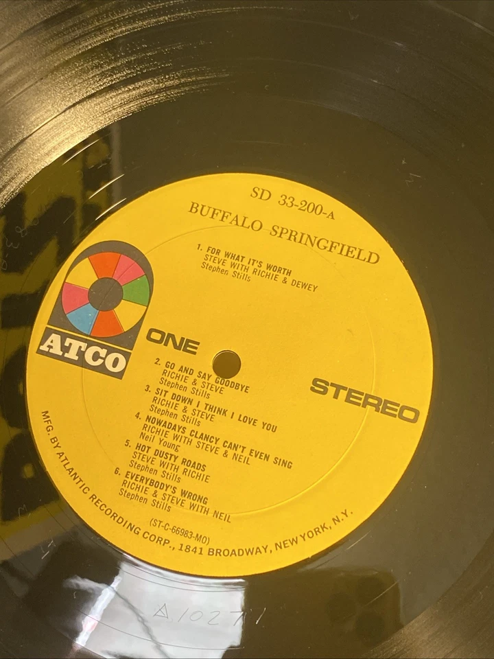 RARE BUFFALO SPRINGFIELD W/Shrink Price Tag -Self Titled- ATCO LP 33-200 A 1969 - Image 3 of 4