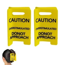 Overstimulat Caution Sign Hair Claw Clip Strong Grip Claws Clips for Thick Hairs