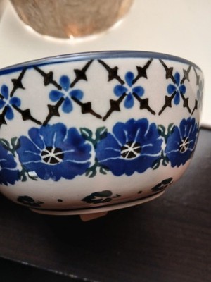 Ceramika Artystyczna Handmade Hand Painted Polish Floral Bowl MPN 349