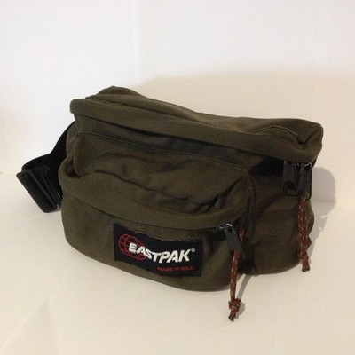 Vintage 1990's Olive Green Eastpak Waist Belt Bag Fanny Pack Camping Hiking