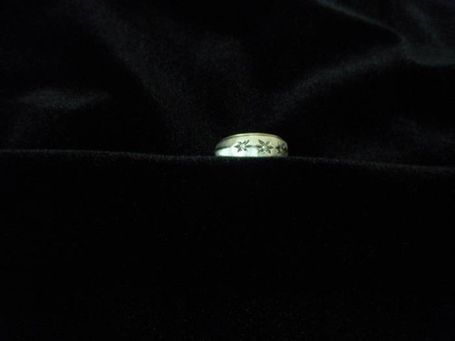 Mens 14K Wedding Band Yellow White Gold 3 Diamonds Size 9.5 - Picture 5 of 9