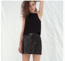 Rag And Bone TONI Leather Mini Skirt Size 00/ Waist 24. Excellent NWOT   