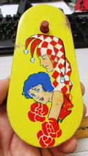 Vintage Kirchhof Life of the Party tin noise maker, colorful graphics, Jester