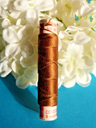 96BBIS Superb Coil Drawstring Silk Phenix " Brown Rust " N° 6055