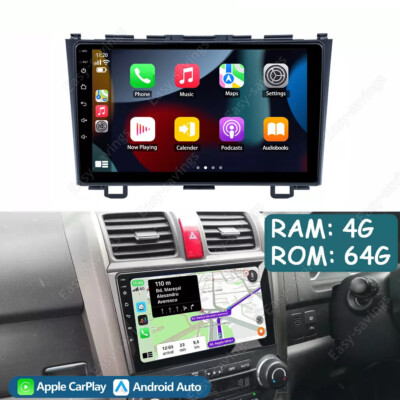Android 15 Apple Carplay Car Stereo Radio GPS Navi + Cam For Honda CRV 2007-2011