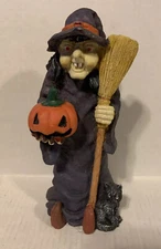 Vintage Witch Figure Holding a Pumpkin ArtMark 9.5”
