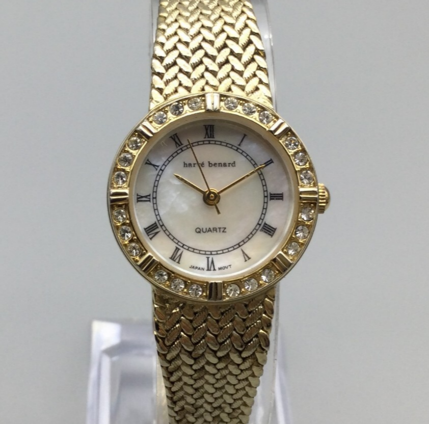 Harve Benard Watch Women 24mm Crystal Gold Tone MOP  display picture 1