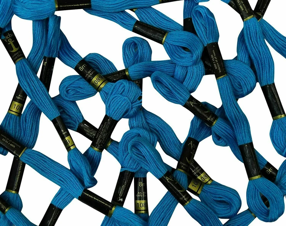 Anchor Threads Cross Stitch Stranded Cotton Thread Hand Embroidery Floss Blue - Image 3 of 4
