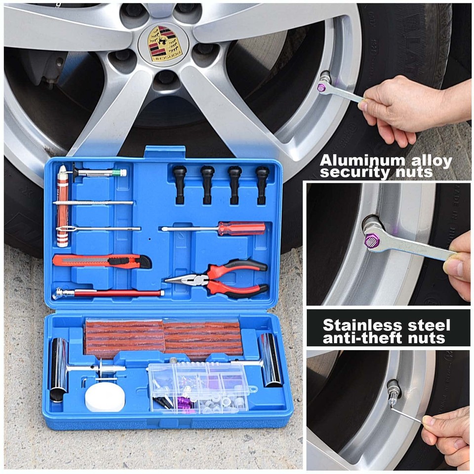 Tire Repair Kit,117pcs Heavy Duty Tire Plug Kit,Car/Motorcycle/Truck