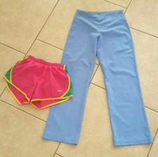 Nike Dri-Fit Athletic Running Pants/ Shorts Girl's Size M Blue/Pink Lot of 2 