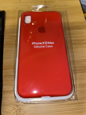 NEW iPhone xs max case silicone, red colour With Glass Screen