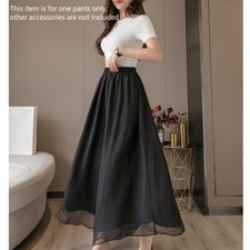 Lady Chiffon Pants Wide Leg Trouser Culottes High Waist Beach Loose Fashion Soft