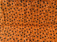Halloween Cotton Fabric Cats and Moons on Orange 1.5 YDS 44" W Joann