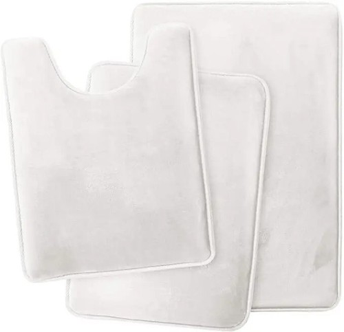 3PC Bathroom Rug Memory Foam Bath Mat Set - Small Large and Contour Bath Rugs - Picture 10 of 16