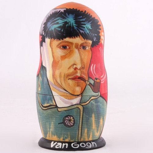 Russian Nesting Dolls Vincent van Gogh Self-Portrait / The Starry Night 7" 5 pc - Picture 3 of 5