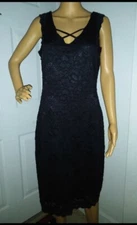 LIBERTY LOVE DRESS WOMENS SZ L BLACK good conditions 