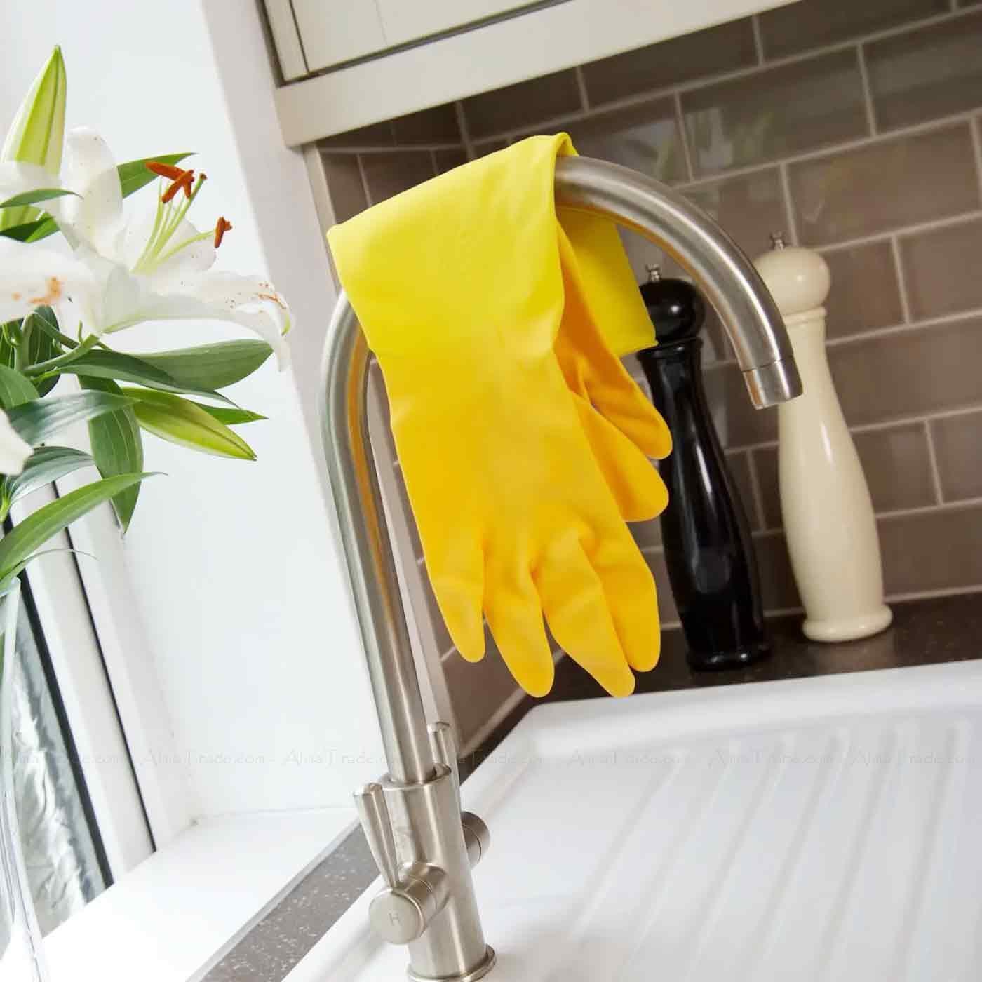 Marigold Kitchen Gloves Medium Large Extra Life Triple Layered Rubber