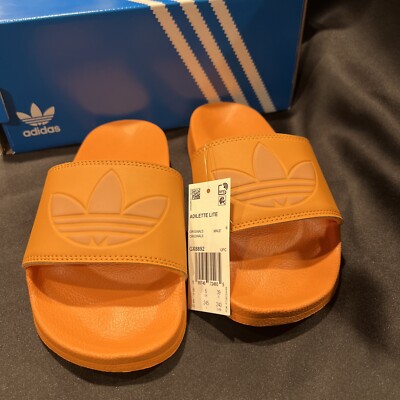 Adidas Adilette Lite Mens Shoes Size 6, Color: Orange GX8892