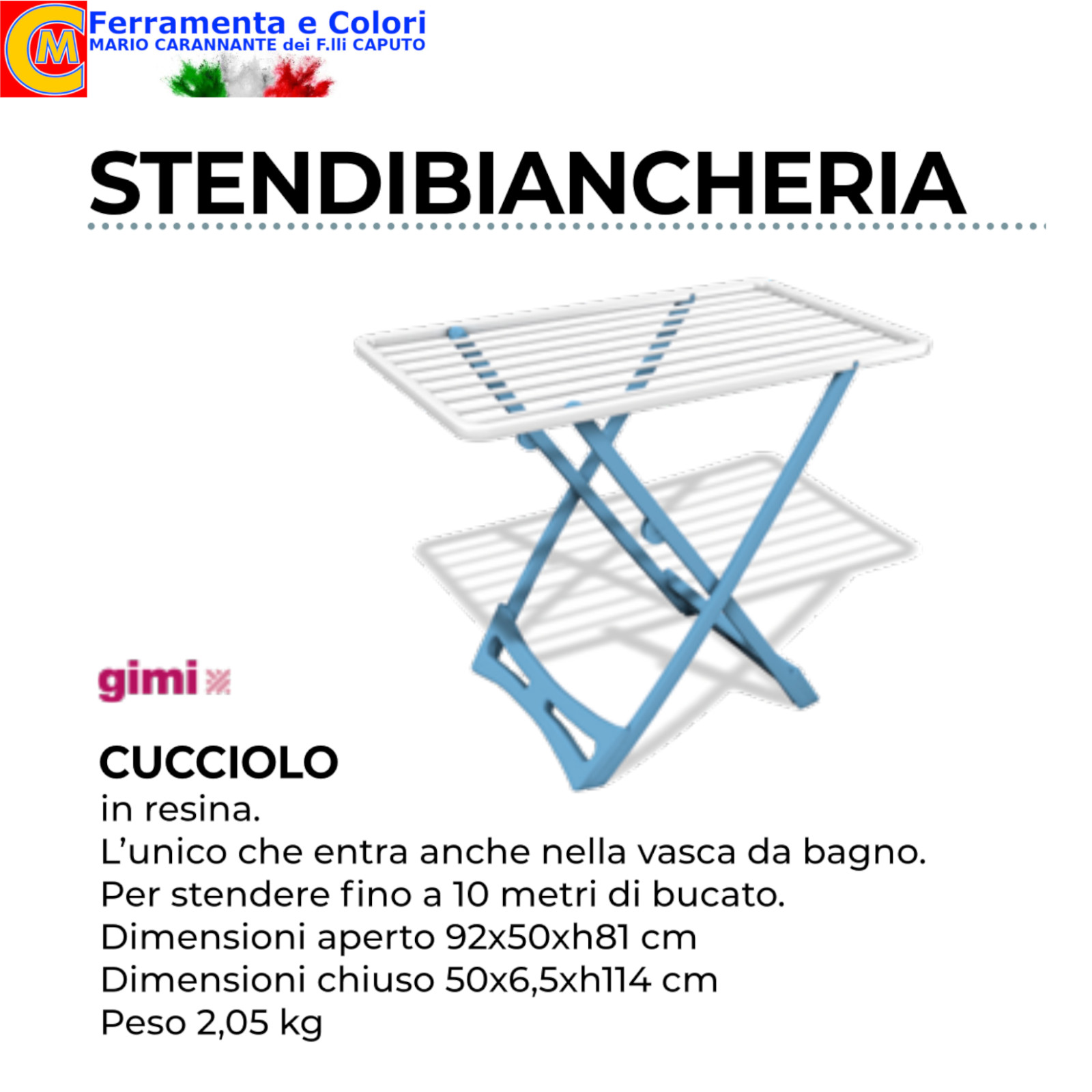 Stendibiancheria Pavimento GIMI CUCCIOLO Stendino Resina Cavalletto Ripiegabile