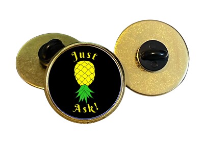 3 x Just Ask Ananas Reversnadel Abzeichen (Luna)