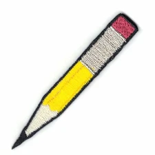 Doodle Pencil Sketch Drawing Iron On Round Icon Iron On Embroidered Patch