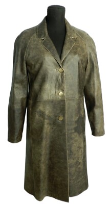 Damen Mantel Nappa gealtert Lederjacke Vintage Neu mit Etikett Italien