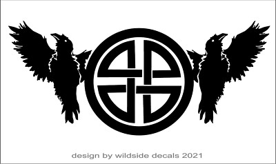 Odin Shield with Ravens Decal Huginn Muninn Viking car window vinyl sticker