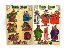 1970 Vintage Walt DISNEY ROBIN HOOD COLORFORMS Set PANELS WOOD TRAFORA BR