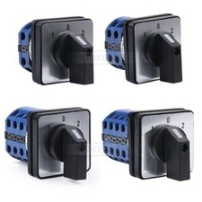 Universal 3 Position 1-0-2 Rotary Cam Changeover Switch 20A 48x48mm New