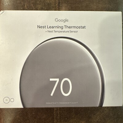 Google Nest Learning Thermostat (4th Gen) + Temperature Sensor - Silver GA05551