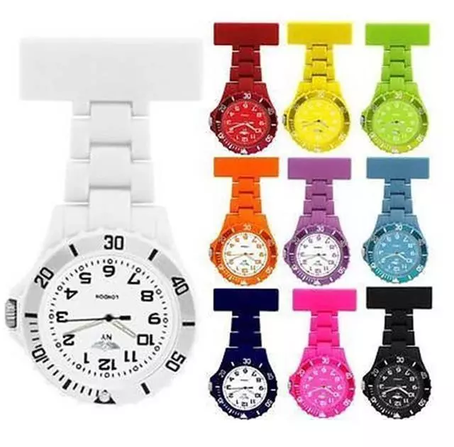 Prince London NY coloured rubberised plastic nurses fob watch brooch nurse