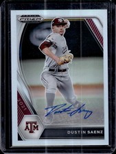 2021 Panini Prizm Draft Picks Dustin Saenz Base Autographs Silver Prizm