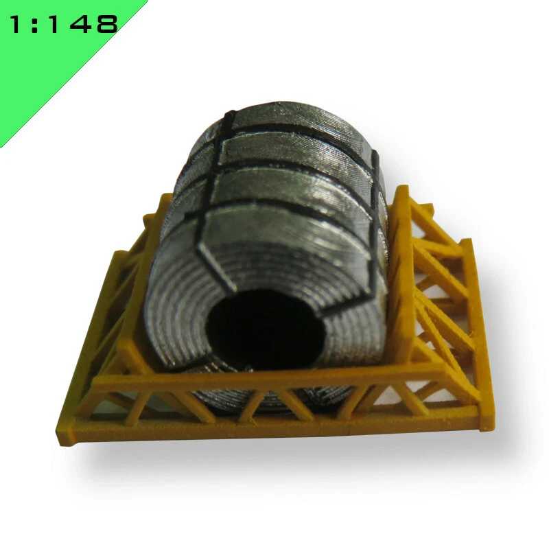 5 x 3D Printed STEEL COIL LOADS IN CRADLE 1:148, N scale Model Miniature Scenery - Image 3 of 4
