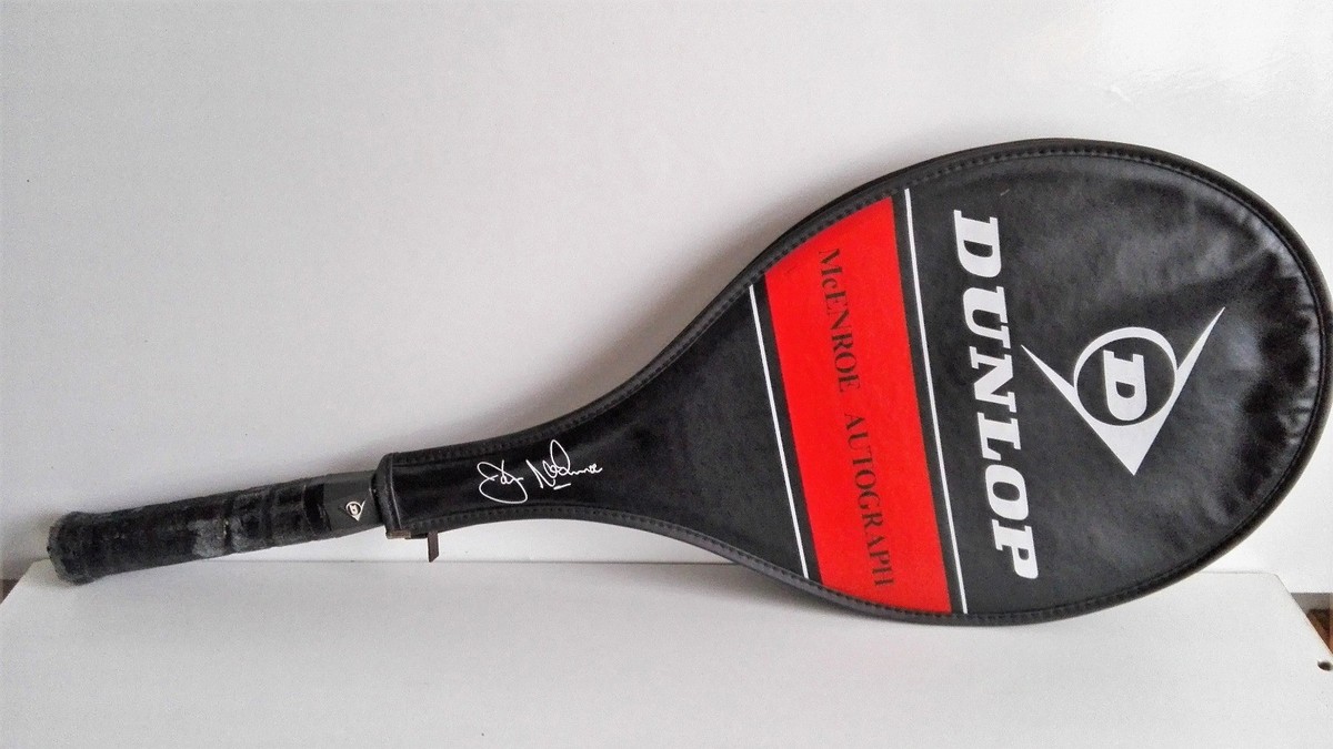 A Dunlop Maxply McEnroe with custom cover