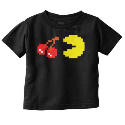 Retro Pixelated PACMAN Arcade Game Cherry Toddler Boy Girl Youth T Shirt Tee
