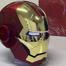 Iron Man Gold MK5 Helmet Electronic Voice Activated Open Close Mask Autoking US