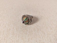 Antique Silver Berber Ring With Enamel from Morocco