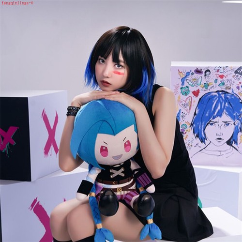 Arcane League of Legends Official Jinx Vi Caitlyn Plush Doll Stuffed Toys Pillow - Picture 8 of 21
