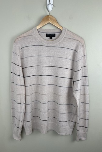 Banana Republic Men’s Merino Wool Sweater Size Large V-Neck Long Sleeve Striped