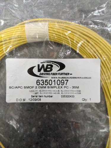 SC/Apc Smof 2.0mm Simplex optic fibre nbn Patch Cable 35m - 第 2/2 張圖片