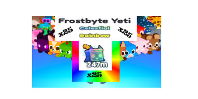 25x Rainbow Celestial FrostByte Yeti - Pet Simulator 99 - PS99 - Faaast Delivery