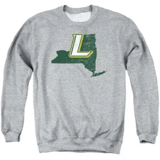 Le Moyne College Adult Crewneck Sweatshirt State Shape, Athletic Heather, S-3XL