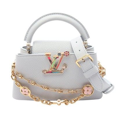 Louis Vuitton LV TM EW MINI 2WAY Handbag Blue Leather #RCB14809