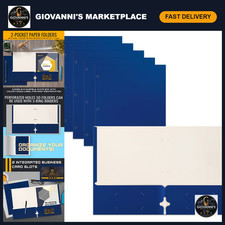 50 Pack Blue Two Pocket Portfolio Folders - Durable Letter Size School  Office