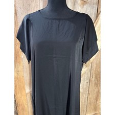 Womens Fashion Solid Black Lotus Leaf Sleeve Slip Dress Mini Butterfly Sleeve