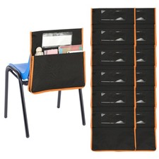 Orange Chair Pockets Length 16.5" Width 15.4" Seat Sacks, 6 Pcs