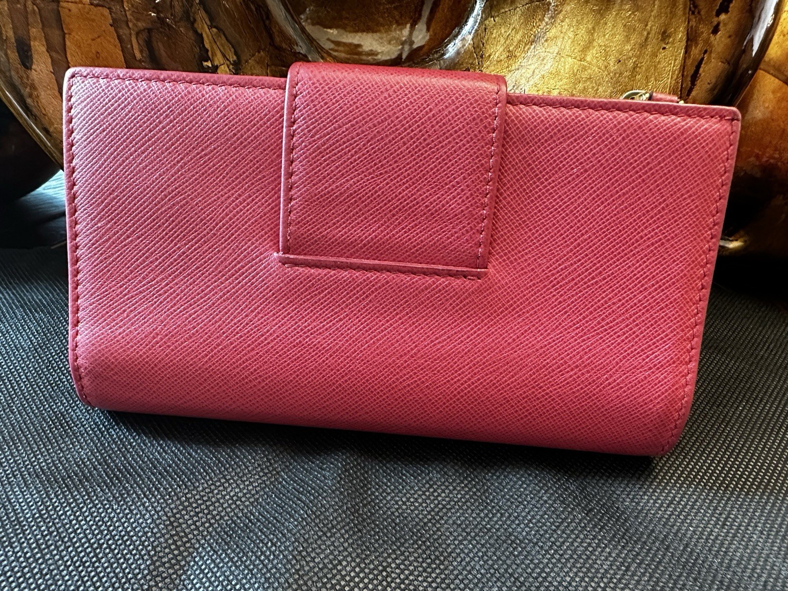 Prada Pink Folding Wallet Solid Pattern Card Slot… - image 2