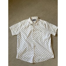 Vineyard Vines Mens XLT White Blue Sailboat Print Short Sleeve Button Down Shirt