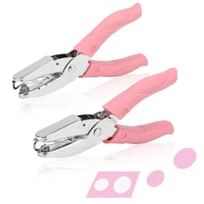 2-Piece 1/16" & 1/8" Handheld Single Hole Paper Puncher Set with Soft-Handle