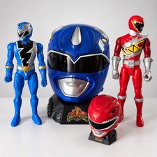 Power Rangers Lightning Collection Blue Ranger Helmet Red Mini Helmet Figure Lot
